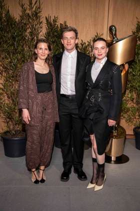 ABB FILM AWARD EVENING Mia Maariel Meyer, Jannis Niewoehner and Luna Wedler as guests at the nominees evening for the GERMAN FILM AWARD 2026 at the State Representation of North Rhine-Westphalia on April 25, 2026 in Berlin Berlin Germany