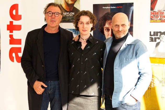 Sebastian Koch, Julia Windischbauer and Hagai Levi at the premiere of the Arte series Etty at the Babylon Berlin cinema, 25 04 2026 Foto:xC.xBehringx xFuturexImagex etty_6422