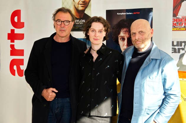 Sebastian Koch, Julia Windischbauer and Hagai Levi at the premiere of the Arte series Etty at the Babylon Berlin cinema, 25 04 2026 Foto:xC.xBehringx xFuturexImagex etty_6423