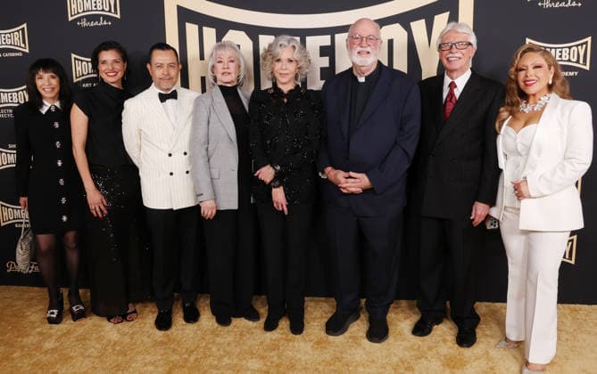 Homeboy Industries 2026 Lo Maximo Awards and Fundraising Gala at the JW Marriott Featuring: Steve Delgado, Melanie Lundquist, Mercedes Martinez, Richard Lundquist, Lauren Tom, Shirley Torres, Greg Boyle, Jane Fonda Where: Los Angeles, California, United States When: 26 Apr 2026 Credit: Faye s Vision Cover Images EDITORIAL USE ONLY. NOT FOR USE BY NEWSPAPERS BASED IN THE UK. Copyright: xx coverimg55645760