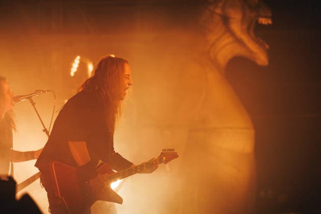 Kreator live in Copenhagen, Denmark Copenhagen, Denmark. 25th, April 2026. The German thrash metal band Kreator performs a live concert at Poolen in Copenhagen. Here guitarist Sami Yli-Sirnio is seen live on stage. Denmark, Copenhagen  Copyright: xGonzalesxPhoto ChristianxHjorthx