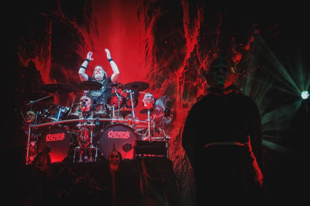 Kreator live in Copenhagen, Denmark Copenhagen, Denmark. 25th, April 2026. The German thrash metal band Kreator performs a live concert at Poolen in Copenhagen. Here drummer Jurgen Reil is seen live on stage. Denmark, Copenhagen  Copyright: xGonzalesxPhoto ChristianxHjorthx