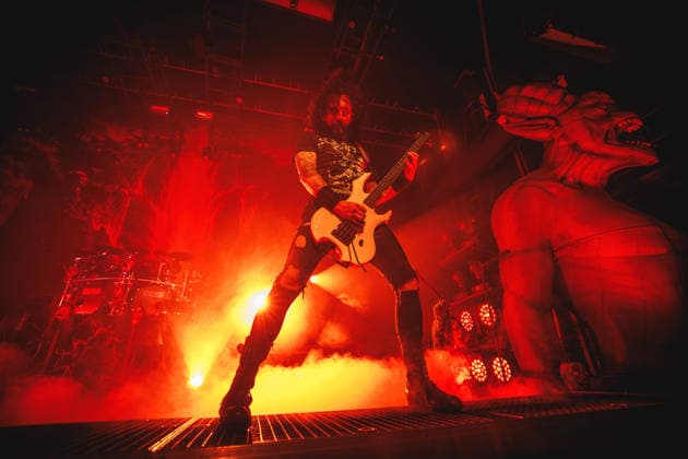 Kreator live in Copenhagen, Denmark Copenhagen, Denmark. 25th, April 2026. The German thrash metal band Kreator performs a live concert at Poolen in Copenhagen. Here bass player Frederic Leclercq is seen live on stage. Denmark, Copenhagen  Copyright: xGonzalesxPhoto ChristianxHjorthx