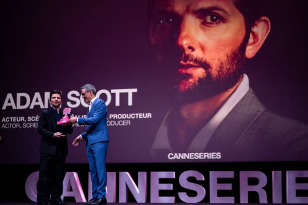 Canneseries 2026 Adam Scott a lhonneur Adam Scott receives the Canal Icon award during a ceremony at the 9th Canneseries International Festival in Cannes, France on April 26, 2026 Photo by Loran Mafar Starface 455415 2026 04 26 Cannes Fidji Scott, Adam  Copyright: xLoranxMafarx xStarfacex STAR_455415_008