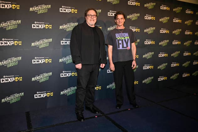 The Mandalorian and Grogu Photocall - CCXP Director Jon Favreau and actor Pedro Pascal pose for photos during The Mandalorian and Grogu photocall as part of the pop culture festival CCXP Comic Con Experience at Centro Banamex on April 26, 2026 in Mexico City, Mexico. (Photo by Carlos Tischler Eyepix Group) Copyright: xCarlosxTischler xEyepixxGroupx CT_26042026_182494