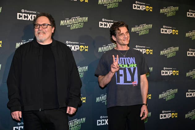 The Mandalorian and Grogu Photocall - CCXP Director Jon Favreau and actor Pedro Pascal pose for photos during The Mandalorian and Grogu photocall as part of the pop culture festival CCXP Comic Con Experience at Centro Banamex on April 26, 2026 in Mexico City, Mexico. (Photo by Carlos Tischler Eyepix Group) Copyright: xCarlosxTischler xEyepixxGroupx CT_26042026_182497