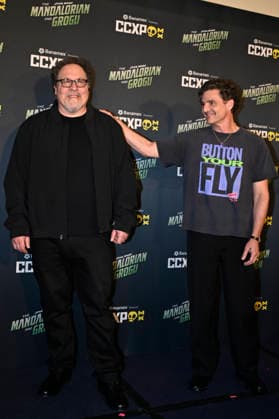 The Mandalorian and Grogu Photocall - CCXP Director Jon Favreau and actor Pedro Pascal pose for photos during The Mandalorian and Grogu photocall as part of the pop culture festival CCXP Comic Con Experience at Centro Banamex on April 26, 2026 in Mexico City, Mexico. (Photo by Carlos Tischler Eyepix Group) Copyright: xCarlosxTischler xEyepixxGroupx CT_26042026_182500