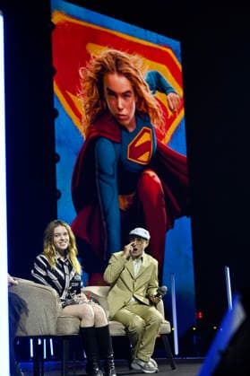 April 26, 2026, Mexico City, Ciudad de Mexico, Mexico: Actress Milly Alcock and Director Craig Gillespie speak during a conference to promote Supergirl movie at the pop culture festival CCXP Comic Con Experience at Centro Banamex on April 26, 2026 in Mexico City, Mexico. Mexico City Mexico - ZUMAe321 20260426_zea_e321_167 Copyright: xCarlosxTischlerx