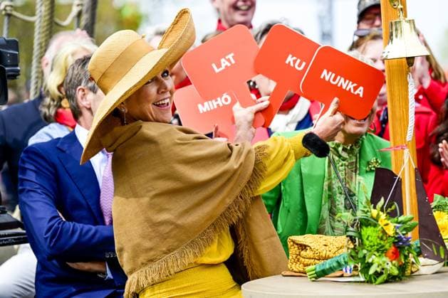 Dokkum, The Netherlands, 2026-04-27 12:03:07 DOKKUM, 27-04-2026 , Dokkum City Centre Queen Maxima during King s Day 2026 in Dokkum Photo: NLBeeld POOL Mischa Schoemaker Credit: NL Beeld Patrick van Emst  Copyright: xx x