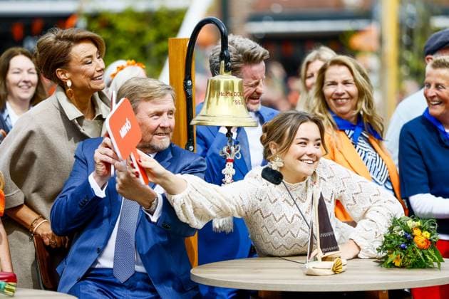 Dokkum, The Netherlands, 2026-04-27 12:02:37 DOKKUM, 27-04-2026 , Dokkum City Centre King Willem-Alexander and Princess Ariane during King s Day 2026 in Dokkum Photo: NLBeeld POOL Sem van der Wal Credit: NL Beeld Patrick van Emst  Copyright: xx x