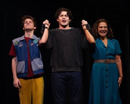 Benjamin Pajak, LJ Benet, Shoshana Bean on stage for THE LOST BOYS Opening Night Curtain Call on Broadway, Palace Theatre, New York, NY, April 26, 2026. Photo By: Simon Lindenblatt Everett Collection THE LOST BOYS Opening Night Curtain Call on Broadway 