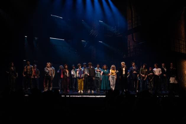LJ Benet, Shoshana Bean, Ali Louis Bourzgui, Benjamin Pajak, Maria Wirries, Paul Alexander Nolan, Jennifer Duka, Miguel Gil, Brian Flores, Sean Grandillo, Dean Maupin, Ryan Behan, Grace Capeless, Mateus Leite Cardoso, Ben Crawford, Dominic Dorset, Carissa Gaughran, Ashley Jenkins, Liesie Kelly, Cameron Loyal, Pierre Marais, Mason Olshavsky, Hank Santos, Colin Trudell, DeLaney Westfall, Pierce Wheeler on stage for THE LOST BOYS Opening Night Curtain Call on Broadway, Palace Theatre, New York, NY, April 26, 2026. Photo By: Simon Lindenblatt Everett Collection THE LOST BOYS Opening Night Curtain Call on Broadway