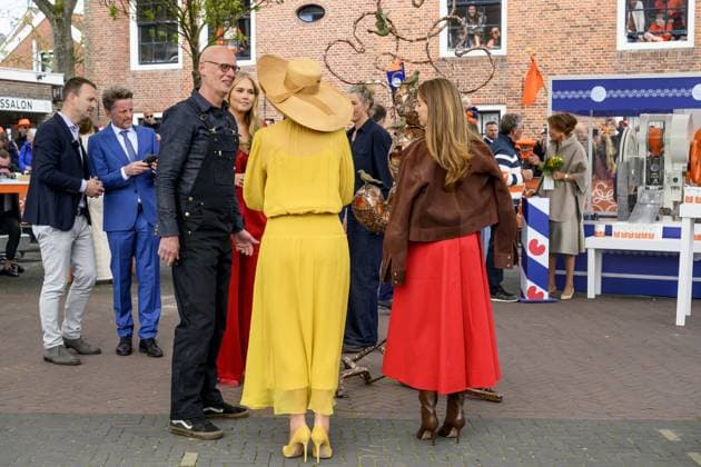 Dokkum, The Netherlands, 2026-04-27 11:39:07 DOKKUM, 27-04-2026 , Dokkum City Centre King Willem-Alexander, Queen Maxima with their daughters Princess Amalia, Princess Alexia and Princess Ariane during King s Day 2026 in Dokkum Photo: NLBeeld Patrick van Emst Credit: NL Beeld Patrick van Emst  Copyright: xx x