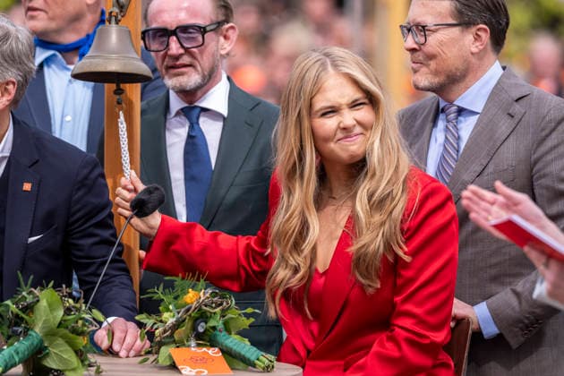 Prinses Amalia tijdens de quiz in Dokkum DOKKUM - Koningsdag wordt in Dokkum in Friesland gevierd door de Koninklijke familie. Credit : Frank van Beek CC Dokkum Nederland  Copyright: xx FrankxvanxBeekx xCCx