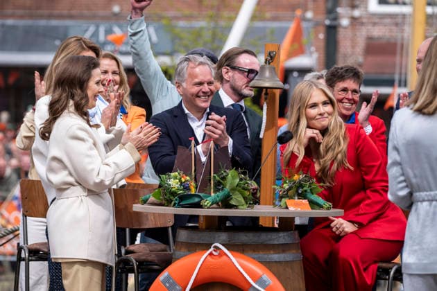 Prinses Amalia tijdens de quiz in Dokkum DOKKUM - Koningsdag wordt in Dokkum in Friesland gevierd door de Koninklijke familie. Credit : Frank van Beek CC Dokkum Nederland  Copyright: xx FrankxvanxBeekx xCCx
