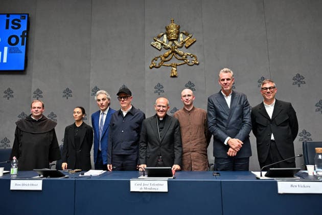ITALY - PRESS CONFERENCE TO PRESENT THE HOLY SEE S PAVILION , THE EAR IS THE EYE OF THE SOUL AT THE 61ST VENICE BIENNALE INTERNATIONAL ART EXHIBITION - 2026 4 27 Italy, Rome, Vatican, 2026 4 27 .Press Conference to Present the Holy See’s Pavilion, The Ear Is the Eye of the Soul, at the 61st Venice Biennale International Art Exhibition EDITORIAL USE ONLY - NO BOOKS Copyright: xALESSIAxGIULIANIx