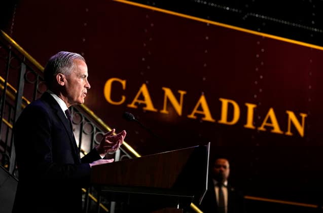 April 27, 2026, Ottawa, On, CANADA: Prime Minister Mark Carney makes an announcement on the Canada Strong Fund, Canada s first sovereign wealth fund, at the Canada Science and Technology Museum in Ottawa on Monday, April 27, 2026. Ottawa CANADA  - ZUMAc35_ 20260427_zaf_c35_013 Copyright: xJustinxTangx