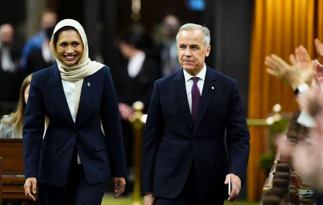 April 27, 2026, Ottawa, On, CAN: Prime Minister Mark Carney introduce new member of Parliament Doly Begumon to the House of Commons on Parliament Hill in Ottawa on Monday, April 27, 2026. Ottawa CAN  - ZUMAc35_ 20260427_zaf_c35_034 Copyright: xSeanxKilpatrickx