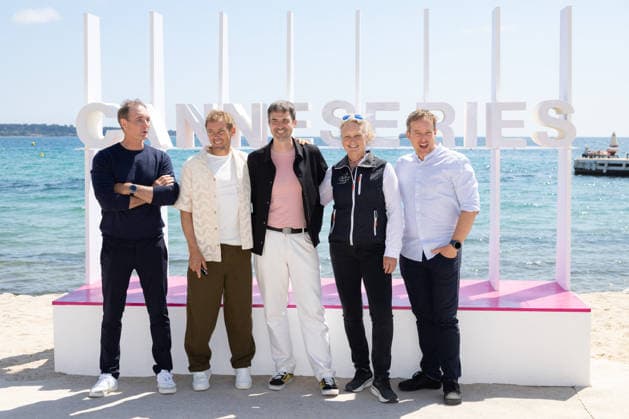The 9th Canneseries International Festival - Vendee Globe Seuls Autour Du Monde Photocall Thomas Ruyant, Conrad Colman, Jérémie Beyou and Pip Hare attend the Vendée Globe: Seuls Autour Du Monde Photocall at the 9th Canneseries International Festival at Plage Du Majestic on April 27, 2026 in Cannes, France. Photo by ShootPix ABACAPRESS.COM Cannes France  Copyright: xShootpix ABACAx