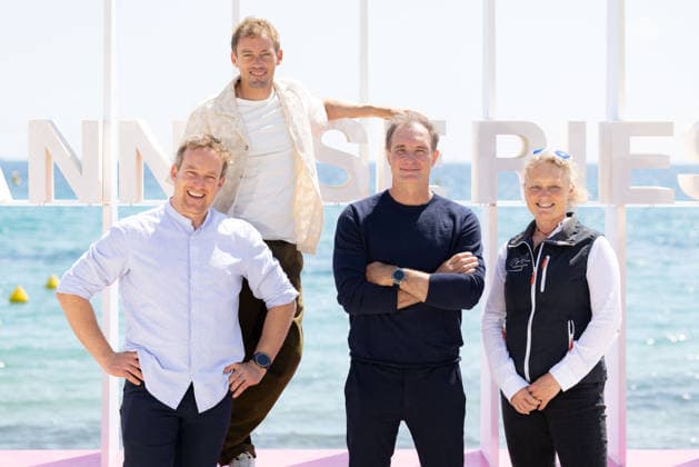 The 9th Canneseries International Festival - Vendee Globe Seuls Autour Du Monde Photocall Thomas Ruyant, Conrad Colman, Jérémie Beyou and Pip Hare attend the Vendée Globe: Seuls Autour Du Monde Photocall at the 9th Canneseries International Festival at Plage Du Majestic on April 27, 2026 in Cannes, France. Photo by ShootPix ABACAPRESS.COM Cannes France  Copyright: xShootpix ABACAx