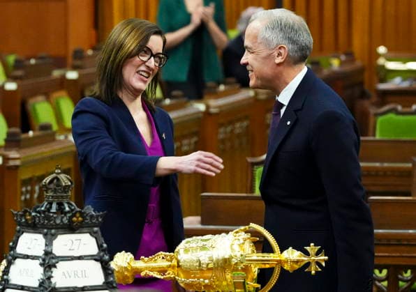 April 27, 2026, Ottawa, On, CAN: Prime Minister Mark Carney introduces new member of Parliament Danielle Martin to the House of Commons on Parliament Hill in Ottawa on Monday, April 27, 2026. Ottawa CAN  - ZUMAc35_ 20260427_zaf_c35_050 Copyright: xSeanxKilpatrickx
