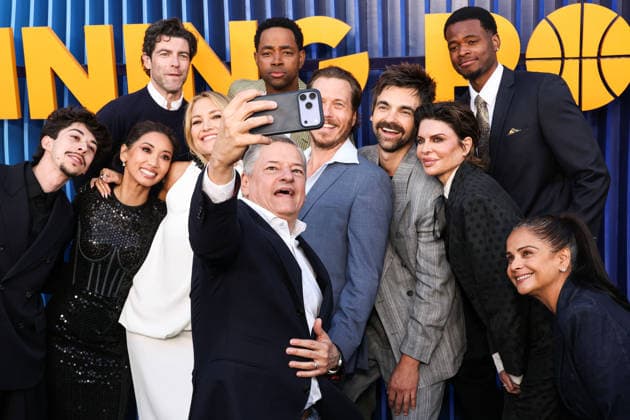 Los Angeles Premiere Of Netflix s Running Point Season 2 HOLLYWOOD, LOS ANGELES, CALIFORNIA, USA - APRIL 15: Fabrizio Guido, Brenda Song wearing Dolce and Gabbana, Kate Hudson wearing Brandon Maxwell the Petra Draped Crepe Gown, Ted Sarandos, Max Greenfield, Jay Ellis, Scott MacArthur, Drew Tarver, Lisa Rinna, Uche Agada and Bela Bajaria arrive at the Los Angeles Premiere Of Netflix s Running Point Season 2 held at The Egyptian Theatre Hollywood on April 15, 2026 in Hollywood, Los Angeles, California, United States. (Photo by Xavier Collin Image Press Agency)