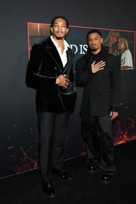 Xavier Mills, Justen Ross at arrivals for IS GOD IS Premiere, Brooklyn Academy of Music (BAM) Rose Cinema, New York, NY, April 27, 2026. Photo By: Quoin Pics Everett Collection IS GOD IS Premiere PUBLICATIONXNOTxINxCANxCHNxFRAxITAxJPNxNORxPOLxRUSxESPxUKxUSA