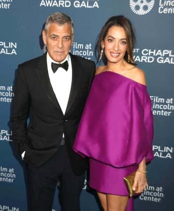 April 27, 2026, New York, New York, USA: Actor GEORGE CLOONEY and his wife Lebanese-British international human rights lawyer AMAL CLOONEY wearing a Balenciaga dress seen during the 51st Annual Chaplin Award Gala honoring George Clooney red carpet arrivals held at Alice Tully Hall at Lincoln Center. New York USA  - ZUMAk03_ 20260427_zaf_k03_087 Copyright: xNancyxKaszermanx
