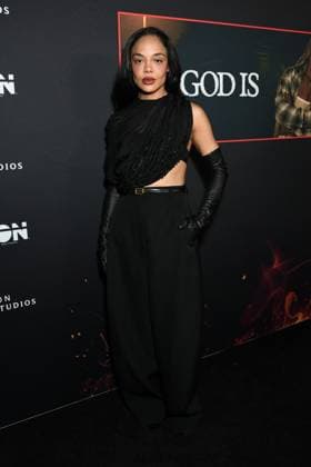 Tessa Thompson at arrivals for IS GOD IS Premiere, Brooklyn Academy of Music (BAM) Rose Cinema, New York, NY, April 27, 2026. Photo By: Quoin Pics Everett Collection IS GOD IS Premiere PUBLICATIONXNOTxINxCANxCHNxFRAxITAxJPNxNORxPOLxRUSxESPxUKxUSA