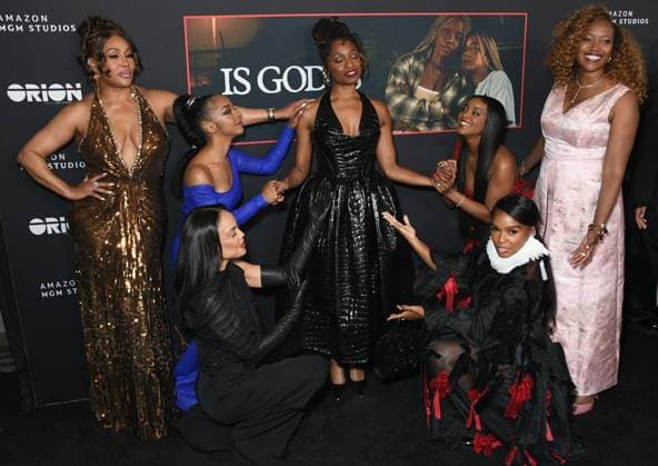 Vivica A. Fox, Tessa Thompson, Kara Young, Janelle Monae, Aleshea Harris, Mallori Johnson, Erika Alexander at arrivals for IS GOD IS Premiere, Brooklyn Academy of Music (BAM) Rose Cinema, New York, NY, April 27, 2026. Photo By: Quoin Pics Everett Collection IS GOD IS Premiere PUBLICATIONXNOTxINxCANxCHNxFRAxITAxJPNxNORxPOLxRUSxESPxUKxUSA