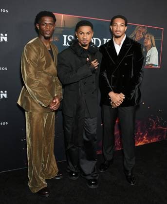 Josiah Cross, Justen Ross, Xavier Mills at arrivals for IS GOD IS Premiere, Brooklyn Academy of Music (BAM) Rose Cinema, New York, NY, April 27, 2026. Photo By: Quoin Pics Everett Collection IS GOD IS Premiere PUBLICATIONXNOTxINxCANxCHNxFRAxITAxJPNxNORxPOLxRUSxESPxUKxUSA