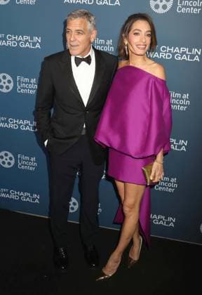 April 27, 2026, New York, New York, USA: Actor GEORGE CLOONEY and his wife Lebanese-British international human rights lawyer AMAL CLOONEY wearing a Balenciaga dress seen during the 51st Annual Chaplin Award Gala honoring George Clooney red carpet arrivals held at Alice Tully Hall at Lincoln Center. New York USA  - ZUMAk03_ 20260427_zaf_k03_083 Copyright: xNancyxKaszermanx