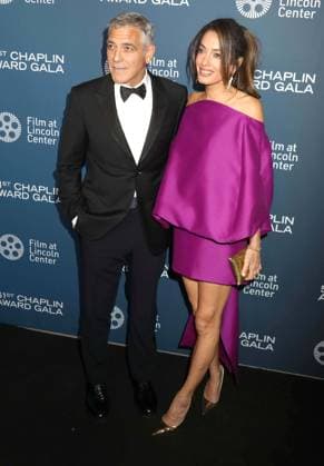 April 27, 2026, New York, New York, USA: Actor GEORGE CLOONEY and his wife Lebanese-British international human rights lawyer AMAL CLOONEY wearing a Balenciaga dress seen during the 51st Annual Chaplin Award Gala honoring George Clooney red carpet arrivals held at Alice Tully Hall at Lincoln Center. New York USA  - ZUMAk03_ 20260427_zaf_k03_082 Copyright: xNancyxKaszermanx