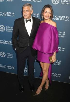 April 27, 2026, New York, New York, USA: Actor GEORGE CLOONEY and his wife Lebanese-British international human rights lawyer AMAL CLOONEY wearing a Balenciaga dress seen during the 51st Annual Chaplin Award Gala honoring George Clooney red carpet arrivals held at Alice Tully Hall at Lincoln Center. New York USA  - ZUMAk03_ 20260427_zaf_k03_084 Copyright: xNancyxKaszermanx