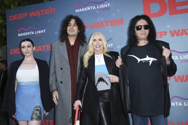 Gene Simmons, Shannon Tweed, Nick Simmons, Sophie Simmons at arrivals for DEEP WATER Premiere, Paramount Theater, Los Angeles, CA, April 27, 2026. Photo By: Elizabeth Goodenough Everett Collection DEEP WATER Premiere PUBLICATIONXNOTxINxCANxCHNxFRAxITAxJPNxNORxPOLxRUSxESPxUKxUSA