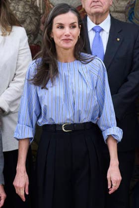 28-04-2026 Madrid Queen Letizia during as meeting with members of the Carlos I chair of public policy and a group of experts from the Legislative Observatory for rare diseases and orphan drugs at Zarzuela palace in Madrid. No Spain Â  Copyright: xPPEx