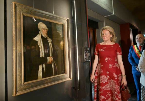 Queen Mathilde Visits Art and Power Exhibition MARIEMONT, BELGIUM - APRIL 28: Queen Mathilde of Belgium pictured visiting the exhibition Mary of Hungary: Art and Power in the Renaissance on April 28, 2026 in Mariemont, Belgium, 28 04 2026 Mariemont Belgium  Copyright: xPhilipxReynaersx