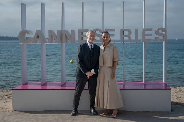 Francis Huster and Phylipa Phoenix attend the Zodiaque photocall in Hotel Majestic Beach during 9th CanneSeries festival in Cannes, France on April 28, 2026 Photo by Loran Mafar Starface 455461 2026 04 28 Cannes France  Copyright: xLoranxMafarx xStarfacex STAR_455461_005