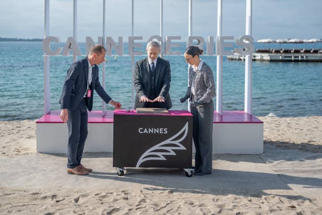 Francis Huster seen for handprinting during the Zodiaque photocall in Hotel Majestic Beach during 9th CanneSeries festival in Cannes, France on April 28, 2026 Photo by Loran Mafar Starface 455461 2026 04 28 Cannes France  Copyright: xLoranxMafarx xStarfacex STAR_455461_010