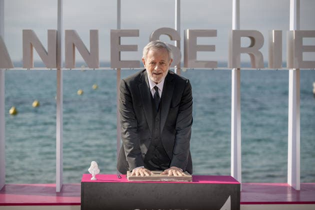 Francis Huster seen for handprinting during the Zodiaque photocall in Hotel Majestic Beach during 9th CanneSeries festival in Cannes, France on April 28, 2026 Photo by Loran Mafar Starface 455461 2026 04 28 Cannes France  Copyright: xLoranxMafarx xStarfacex STAR_455461_022