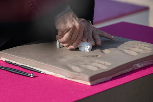 Francis Huster seen for handprinting during the Zodiaque photocall in Hotel Majestic Beach during 9th CanneSeries festival in Cannes, France on April 28, 2026 Photo by Loran Mafar Starface 455461 2026 04 28 Cannes France  Copyright: xLoranxMafarx xStarfacex STAR_455461_027