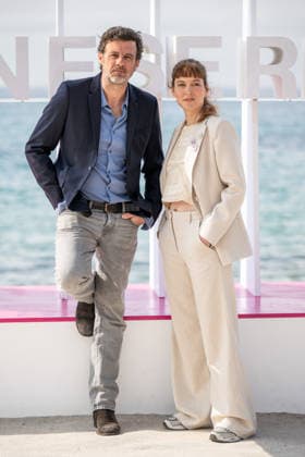 Lannick Gaudry and Erika Sainte attend the Zodiaque photocall in Hotel Majestic Beach during 9th CanneSeries festival in Cannes, France on April 28, 2026 Photo by Loran Mafar Starface 455461 2026 04 28 Cannes France  Copyright: xLoranxMafarx xStarfacex STAR_455461_035