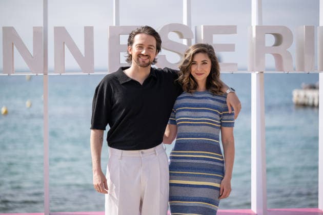 David Mirailles and Gabrielle dAndrimont attends the Les Groos photocall in Hotel Majestic Beach during 9th CanneSeries festival in Cannes, France on April 28, 2026 Photo by Loran Mafar Starface 455461 2026 04 28 Cannes France  Copyright: xLoranxMafarx xStarfacex STAR_455461_040