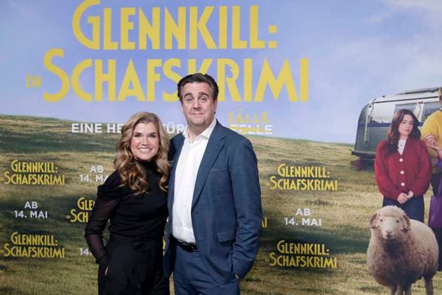 28 04 2026, Anke Engelke, Bastian Pastewka, at the German premiere of GLENNKILL EIN SCHAFSKRIMI in Berlin, Kino in der Kulturbrauerei, Berlin Germany, Germany