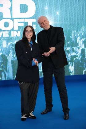 BILLIE EILISH - HIT ME HARD AND SOFT: THE TOUR UK Premiere Billie Eilish and James Cameron at BILLIE EILISH - HIT ME HARD AND SOFT: THE TOUR (LIVE IN 3D) UK Premiere at Odeon Luxe, Leicester Square in London on 28 April 2026, Credit:James Shaw Avalon UK, London  Copyright: xJamesxShawx xAvalonx 1095051527