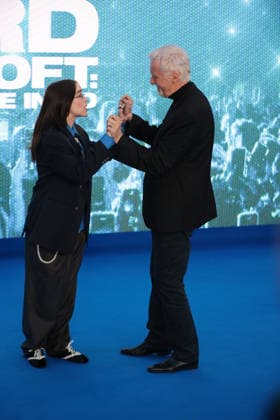 BILLIE EILISH - HIT ME HARD AND SOFT: THE TOUR UK Premiere Billie Eilish and James Cameron at BILLIE EILISH - HIT ME HARD AND SOFT: THE TOUR (LIVE IN 3D) UK Premiere at Odeon Luxe, Leicester Square in London on 28 April 2026, Credit:James Shaw Avalon UK, London  Copyright: xJamesxShawx xAvalonx 1095051616