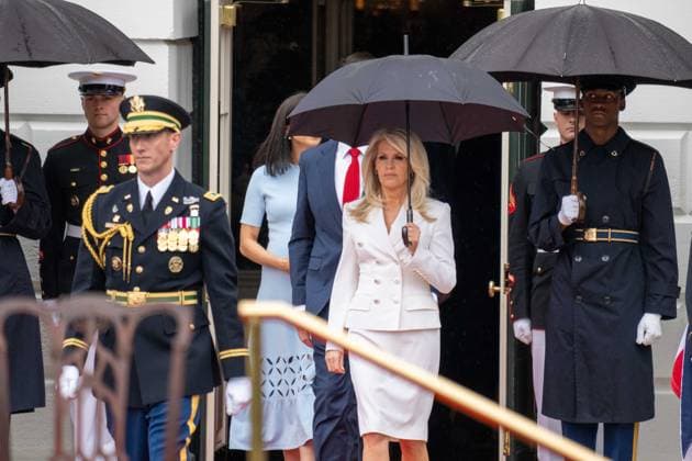 April 28, 2026, Washington, District Of Columbia, USA: Chief of Protocol of the United States MONICA CROWLEY walks out of the White House before the state arrival ceremony. Washington USA  - ZUMAs365 20260428_znp_s365_004 Copyright: xJoeyxSussmanx