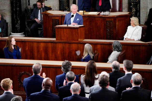 Britain s King Charles III delivers an address to a joint meeting of Congress as Queen Camilla (R) listens at the U.S. Capitol in Washington DC on Tuesday, April 28, 2026. The king and Queen Camilla are on a four-day state visit to the U.S. with stops in Washington and New York.  WAP20260428974 BONNIExCASH