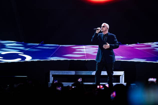Eros Ramazzotti concert in Zagreb, Croatia Eros Ramazzotti performs as part of the Una Storia Importante tour at Arena Zagreb on April, 28, 2026. in Zagreb, Croatia.  LukaxAntunac PIXSELL