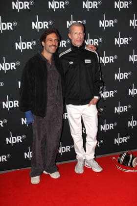 Max Giesinger and Benjamin von Stuckrad Barre at the premiere of the ARD documentary film UDO Rebel Rockstar Icon available in the ARD Mediathek from May 10, 2026 on April 28, 2026 at the Astor Film Lounge in Hamburg, Germany Max Gies
